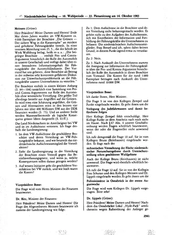 Polizeieinsätze in Osnabrück in der ersten Augustwoche – Antwort der Landesregierung (Niedersächsischer Landtag, Plenarprotokoll 10/33 (Fragestunde, Antwort Innenminister Möcklinghoff), S. 2941–2944)